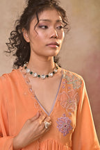 Peach Bloom Embroidered Set