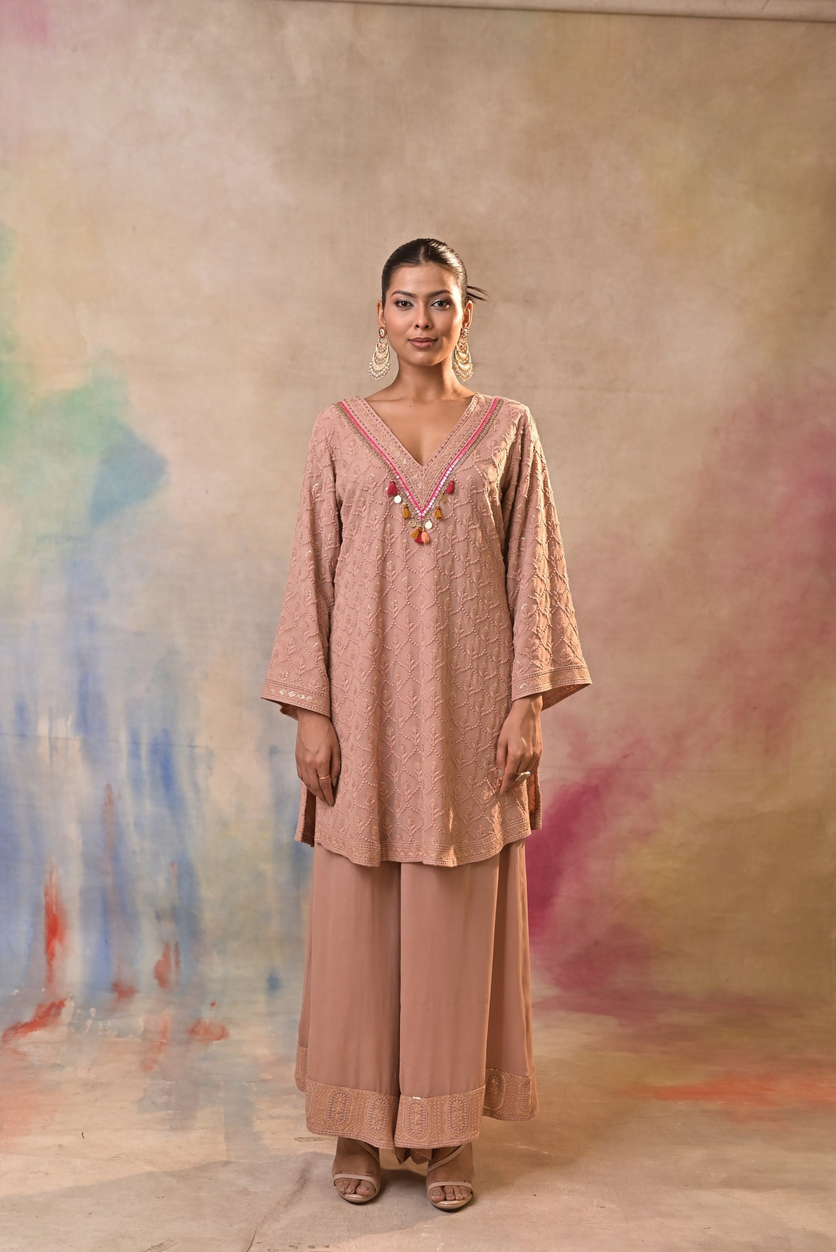Blush Textured Kurta Set