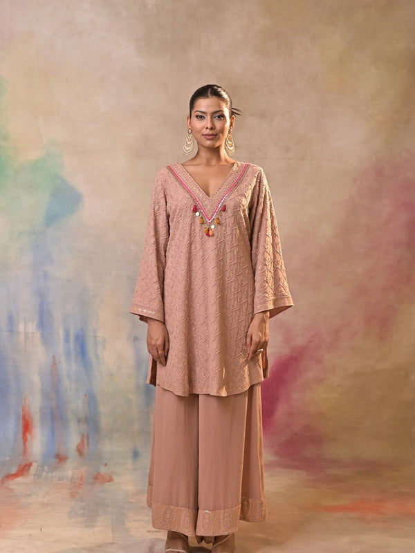 Blush Textured Kurta Set