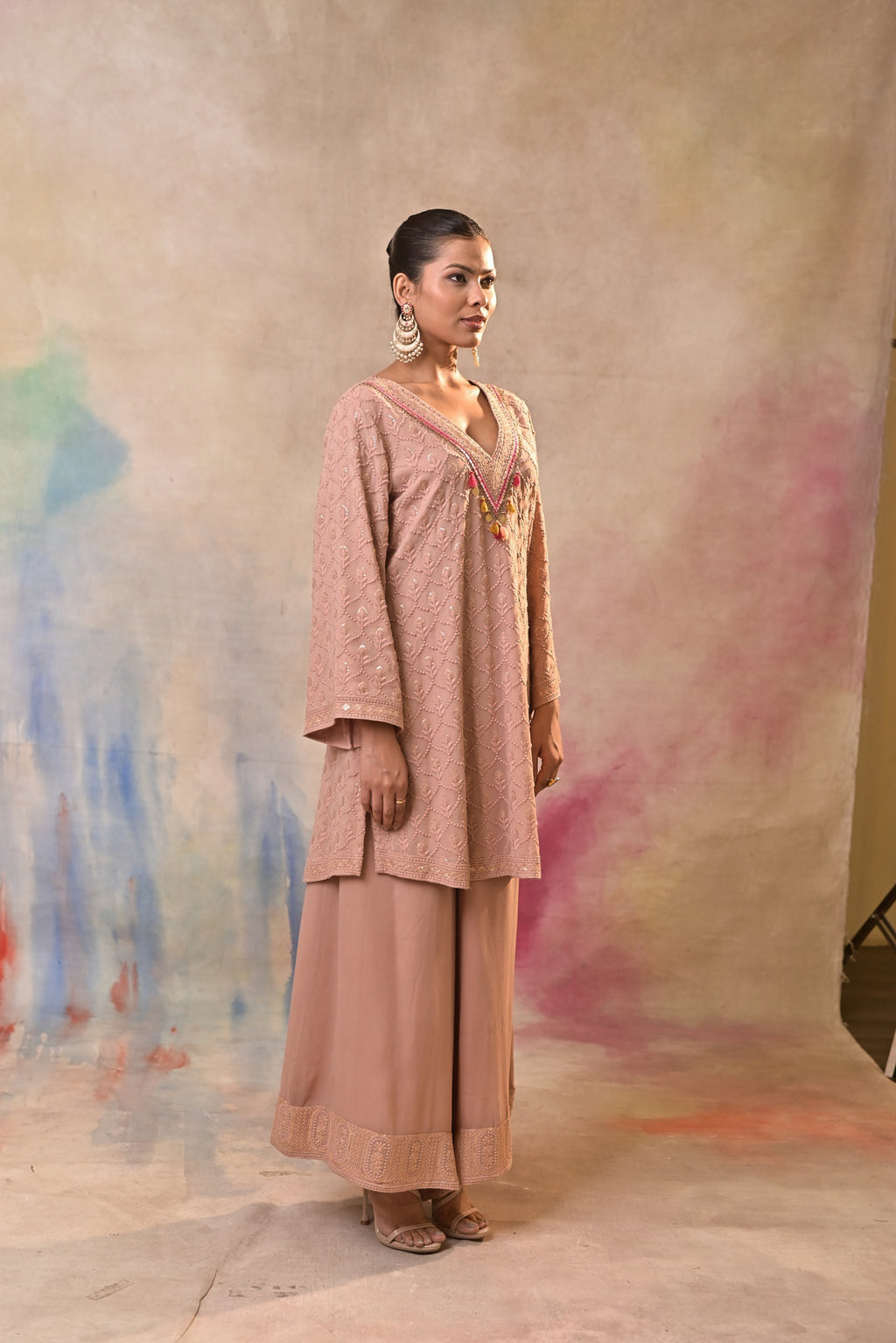 Blush Textured Kurta Set