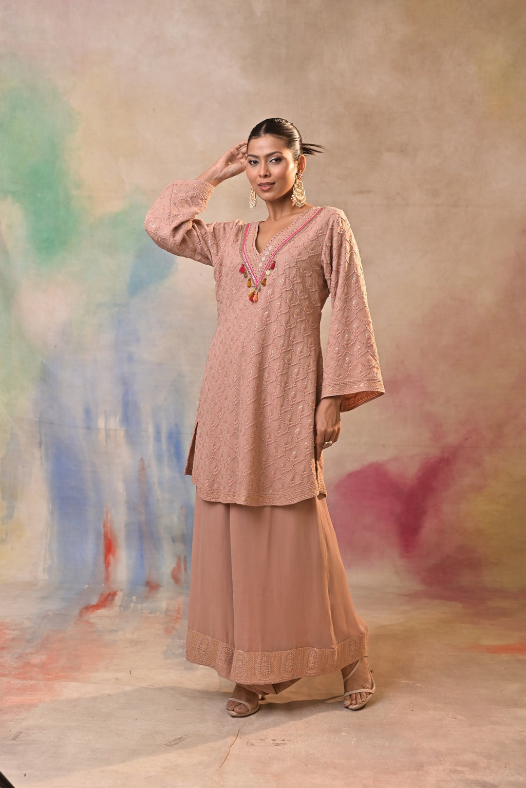 Blush Textured Kurta Set