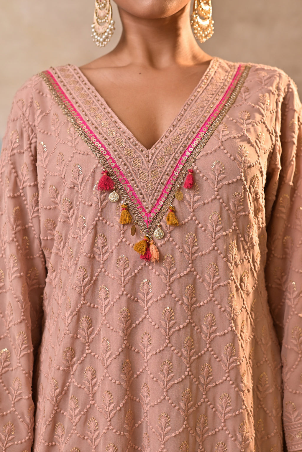 Blush Textured Kurta Set