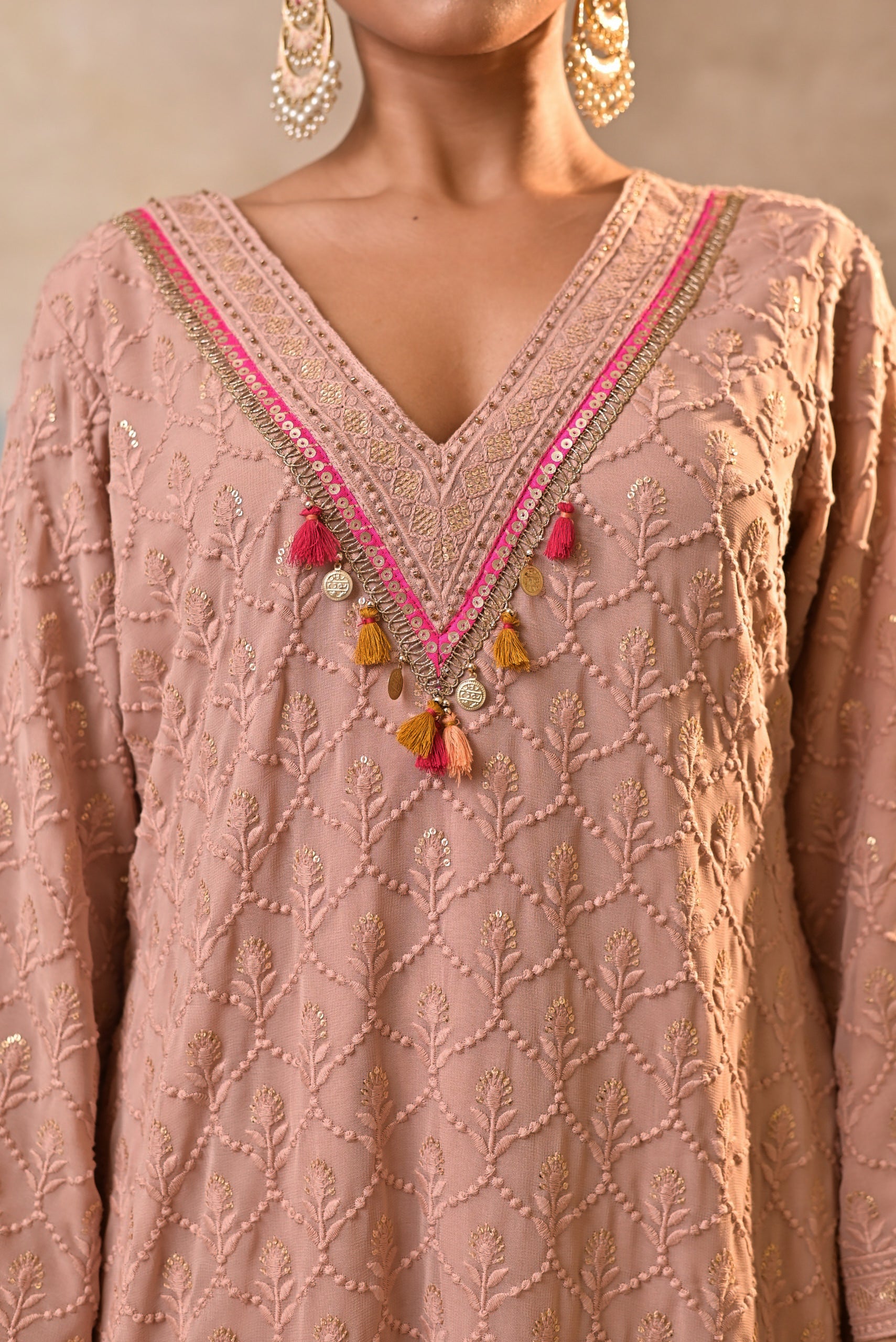Blush Textured Kurta Set