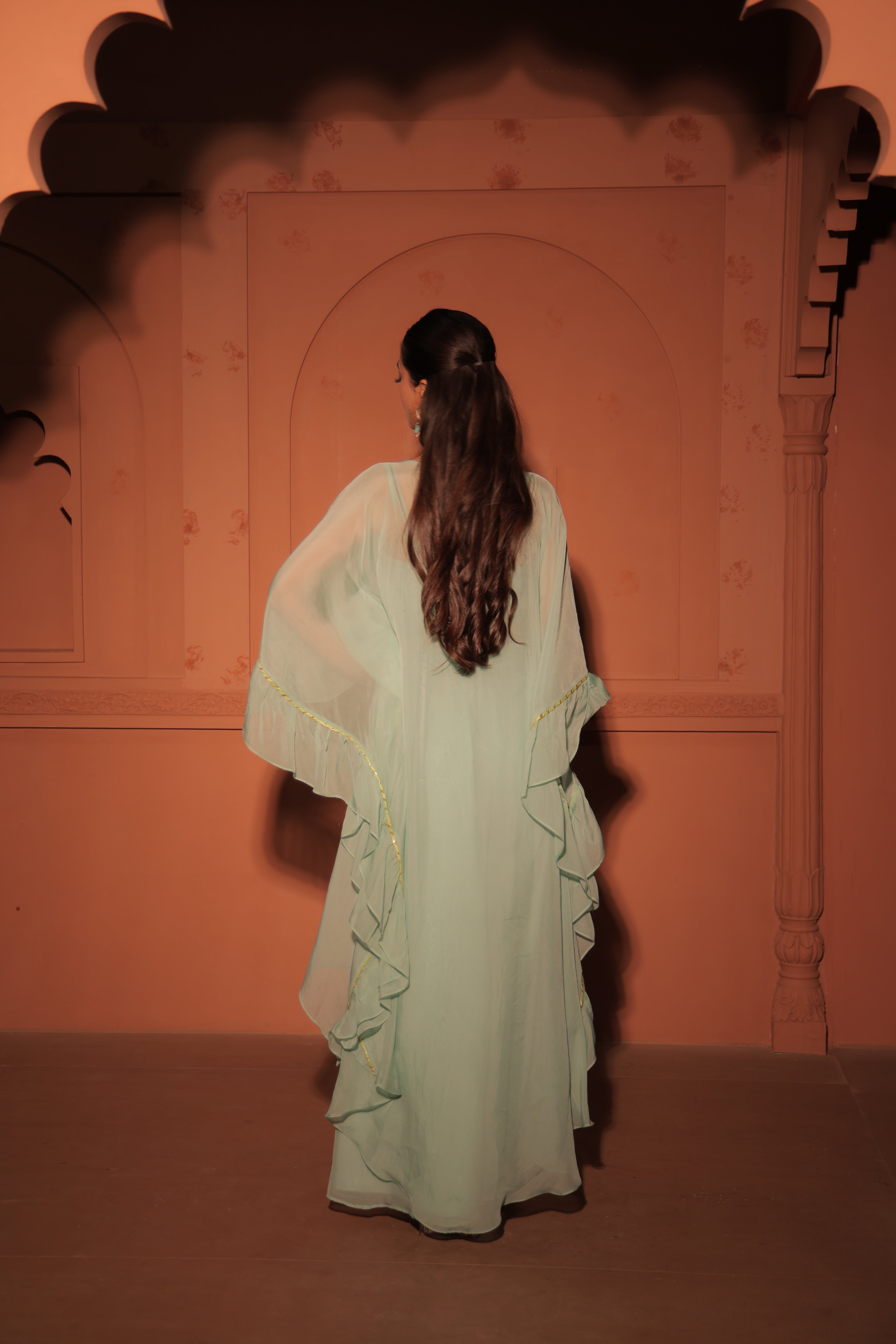 Mint Green Layered Kaftan Set