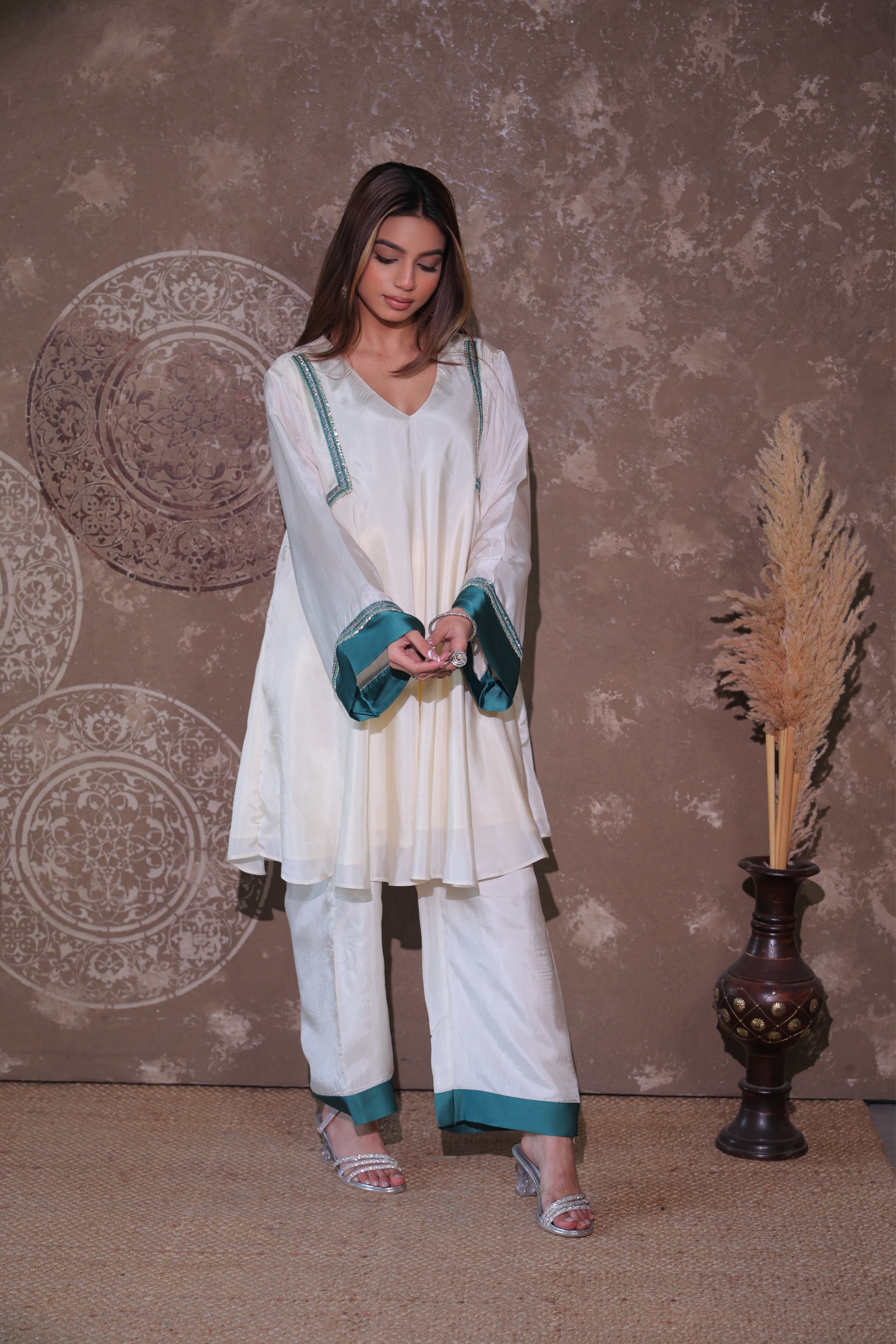Ivory & Teal Fusion Co-ord Set