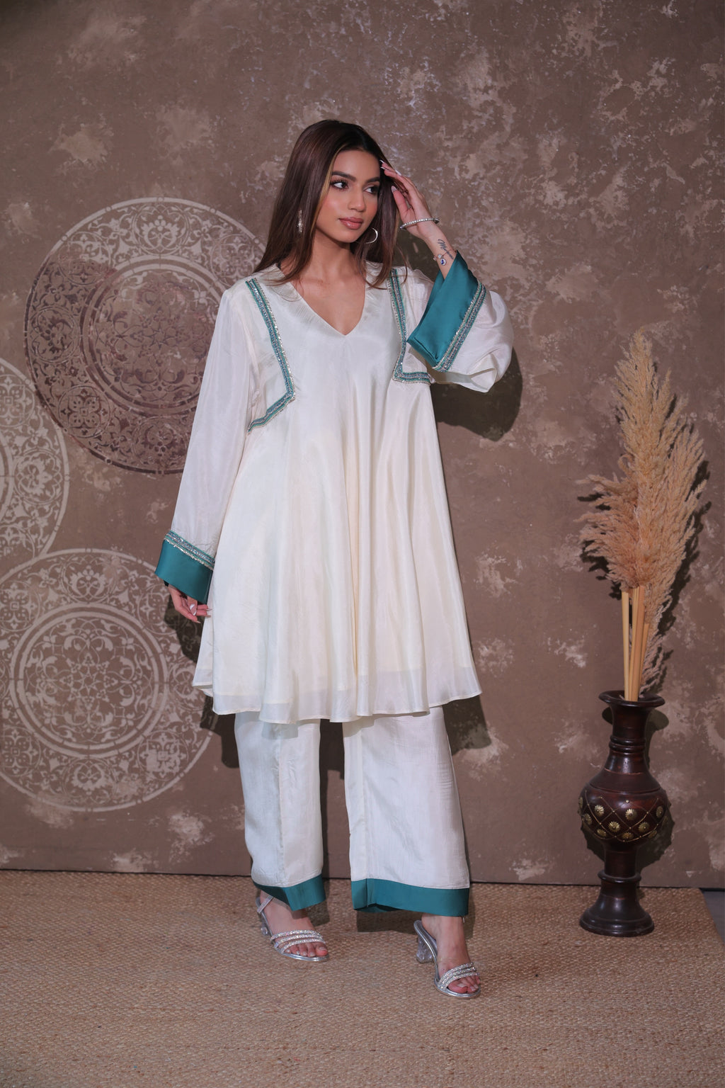 Ivory & Teal Fusion Co-ord Set
