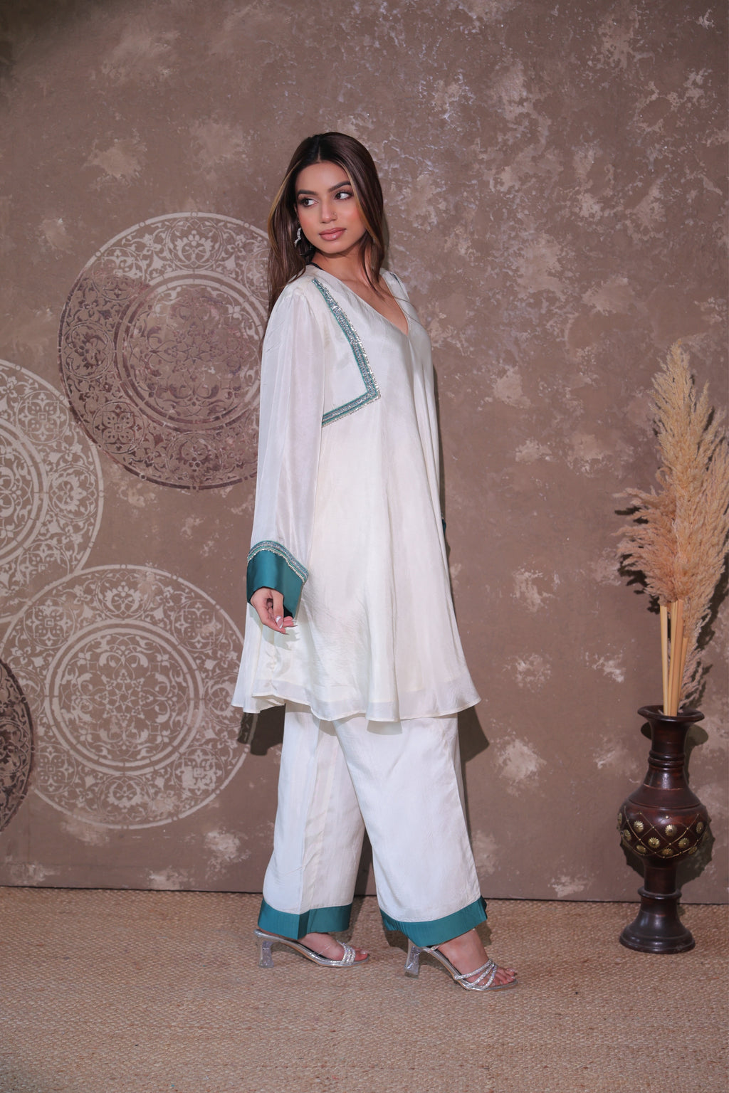 Ivory & Teal Fusion Co-ord Set