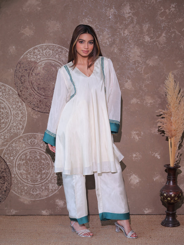 Ivory & Teal Fusion Co-ord Set