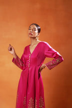 Rani Pink Embroidered Anarkali Set