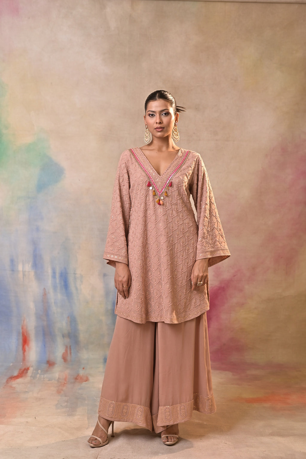Blush Textured Kurta Set