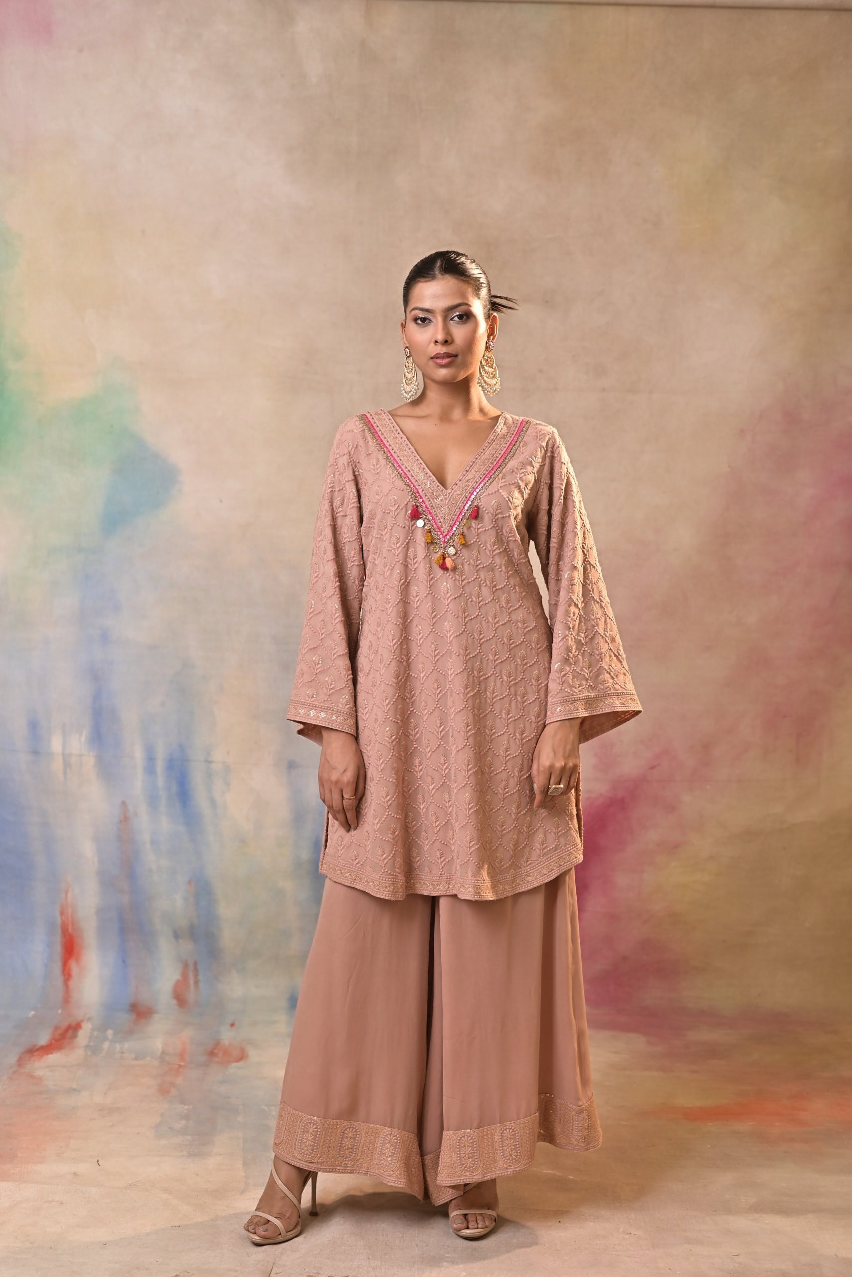 Blush Textured Kurta Set