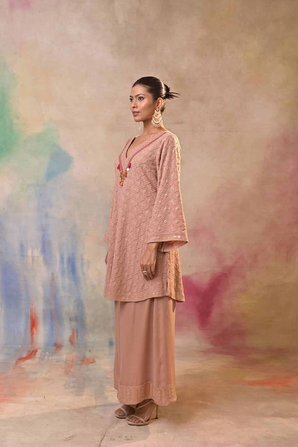 Blush Textured Kurta Set