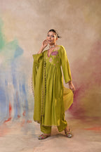 Olive Bloom Embroidered Set