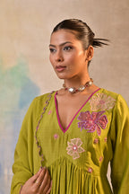 Olive Bloom Embroidered Set