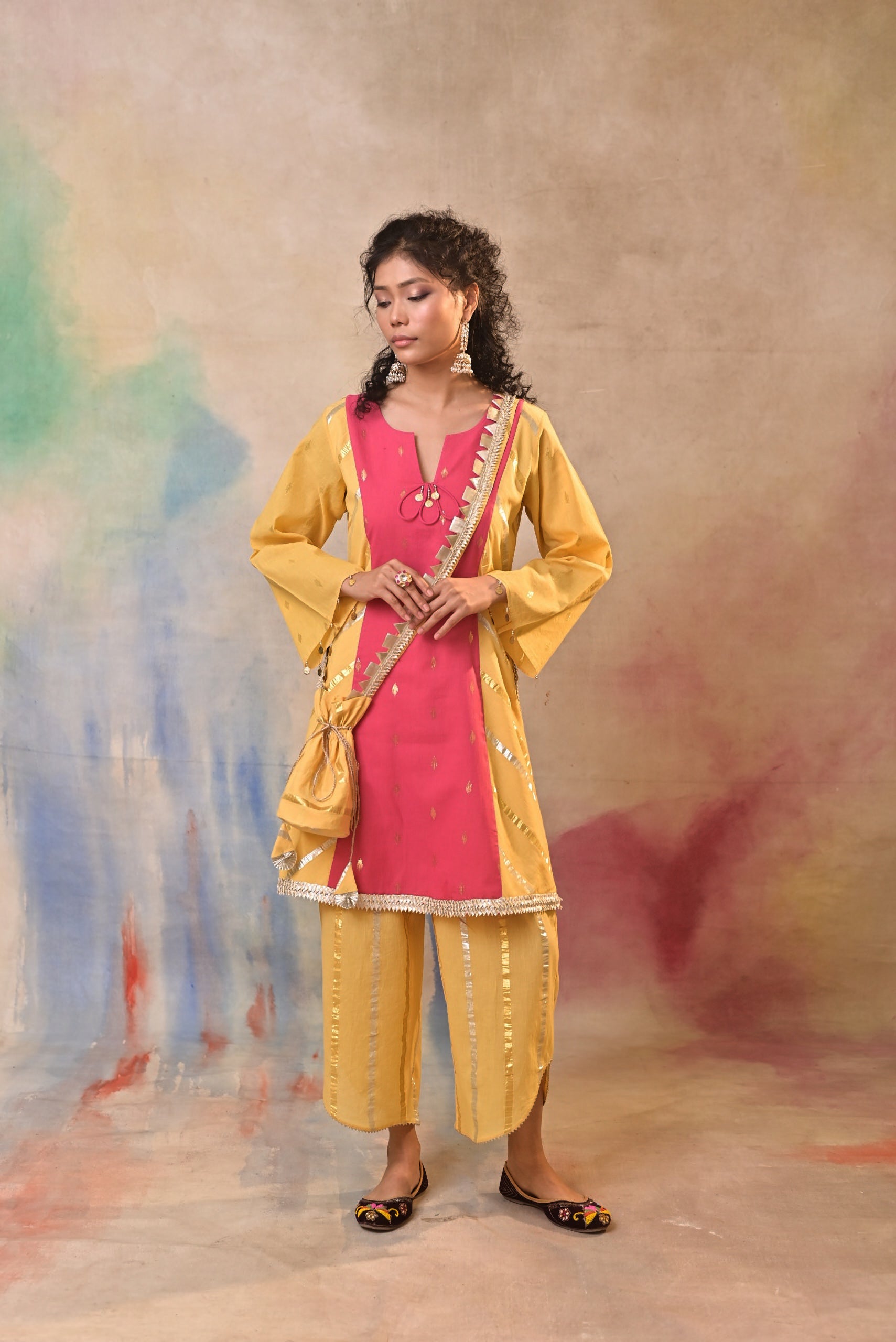Gulal Mustard Festive Kurta Set