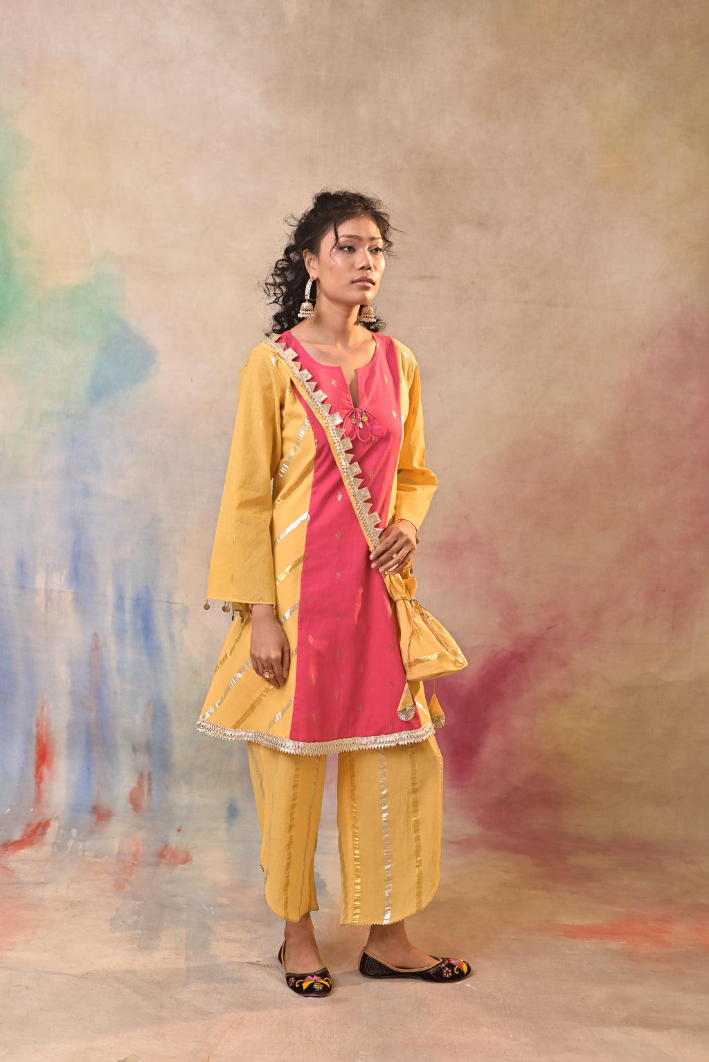 Gulal Mustard Festive Kurta Set