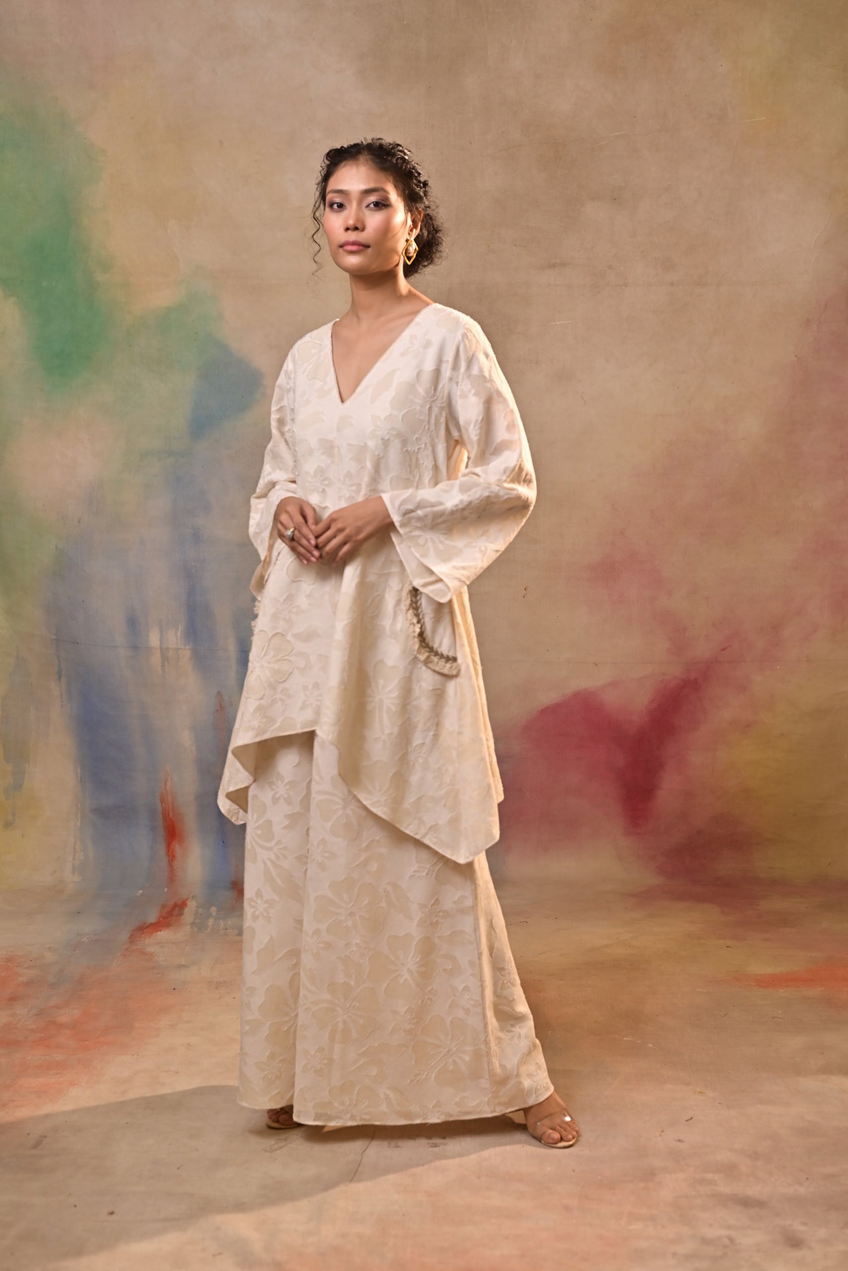 Ivory Bloom Textured Co-Ord Set