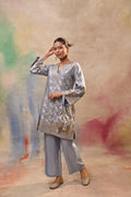 Powder Blue Brocade Co-ord Set