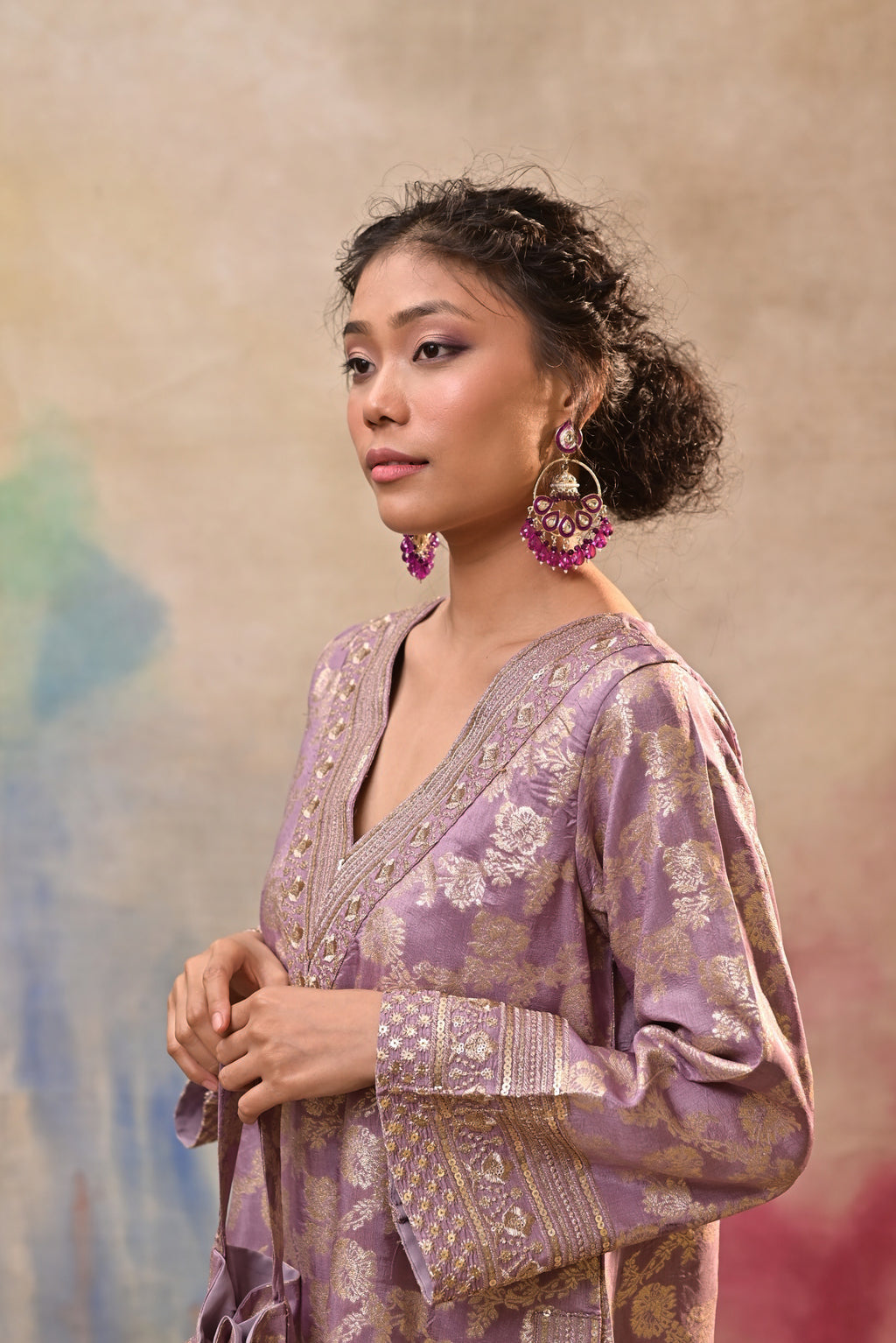 Dusty Mauve Brocade Co-ord Set