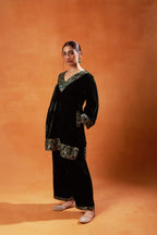 Emerald Brocade Velvet Co-ord Set